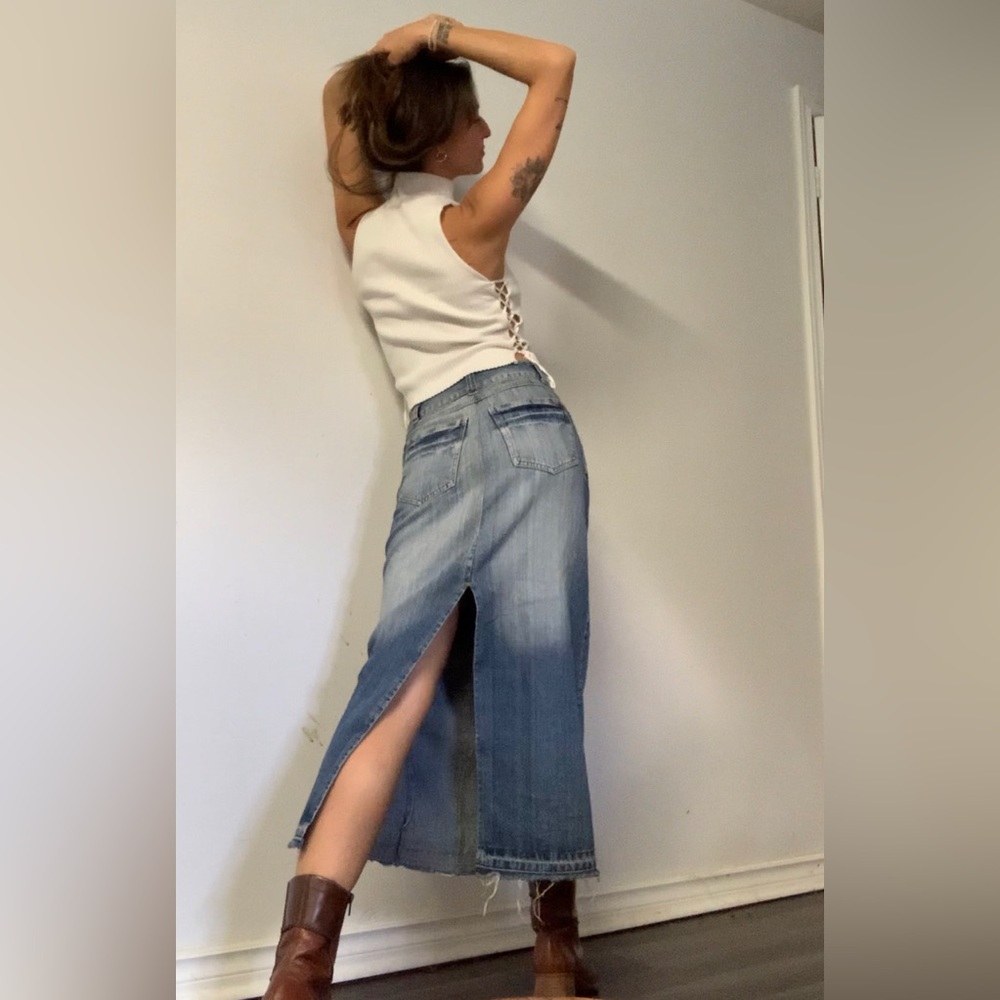 Y2K 2000’s Denim Maxi Skirt